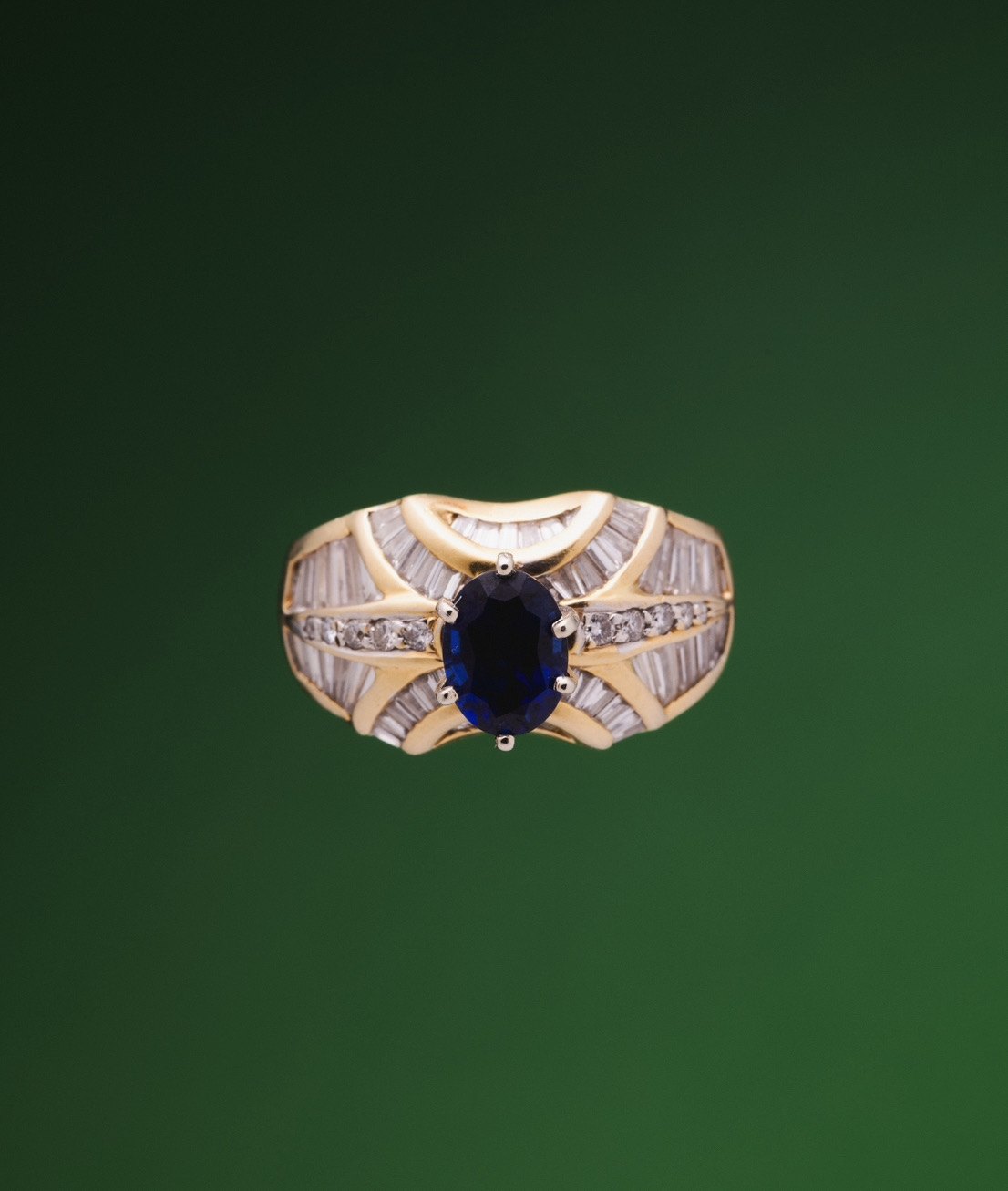 Blue Sculptural Ring